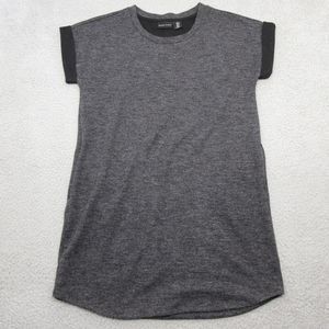 Adrienne Vittadini Dress Womens Medium Gray Jersey Sheath Cozy Casual Boxy